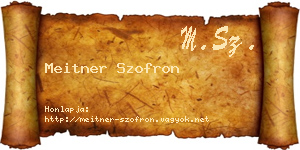 Meitner Szofron névjegykártya